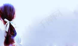 背景少女可爱图片